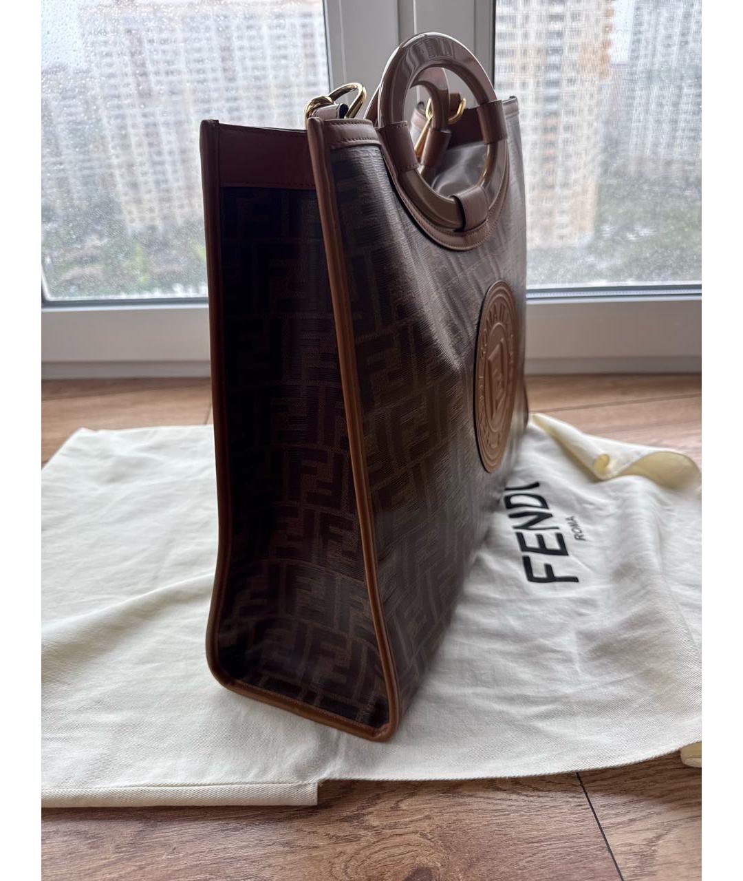 FENDI Коричневая сумка тоут, фото 2