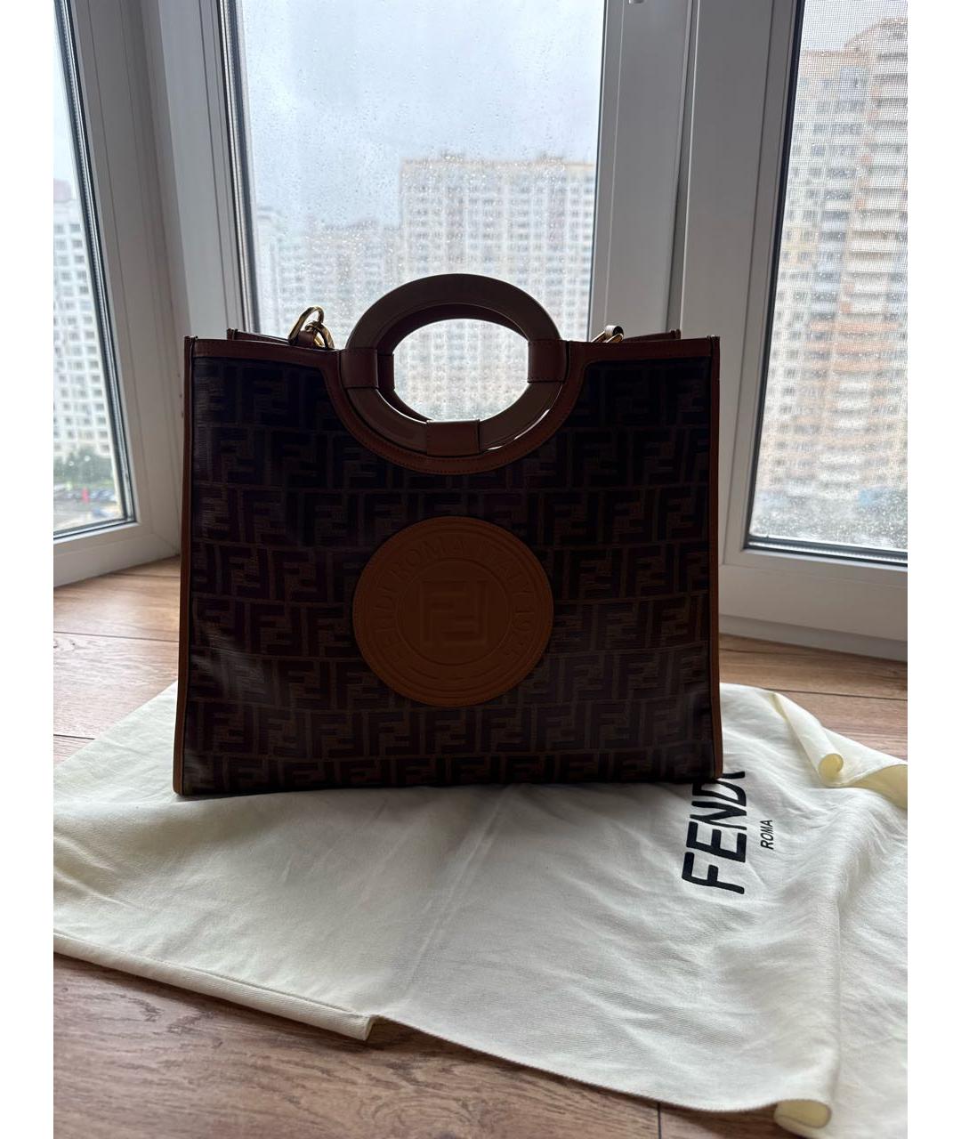 FENDI Коричневая сумка тоут, фото 9