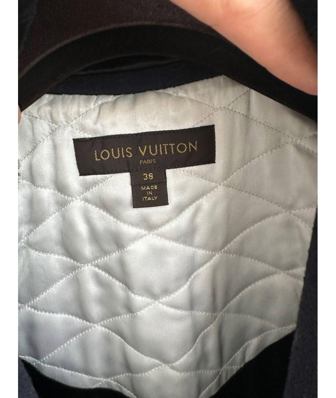 LOUIS VUITTON Темно-синее шерстяное пальто, фото 3