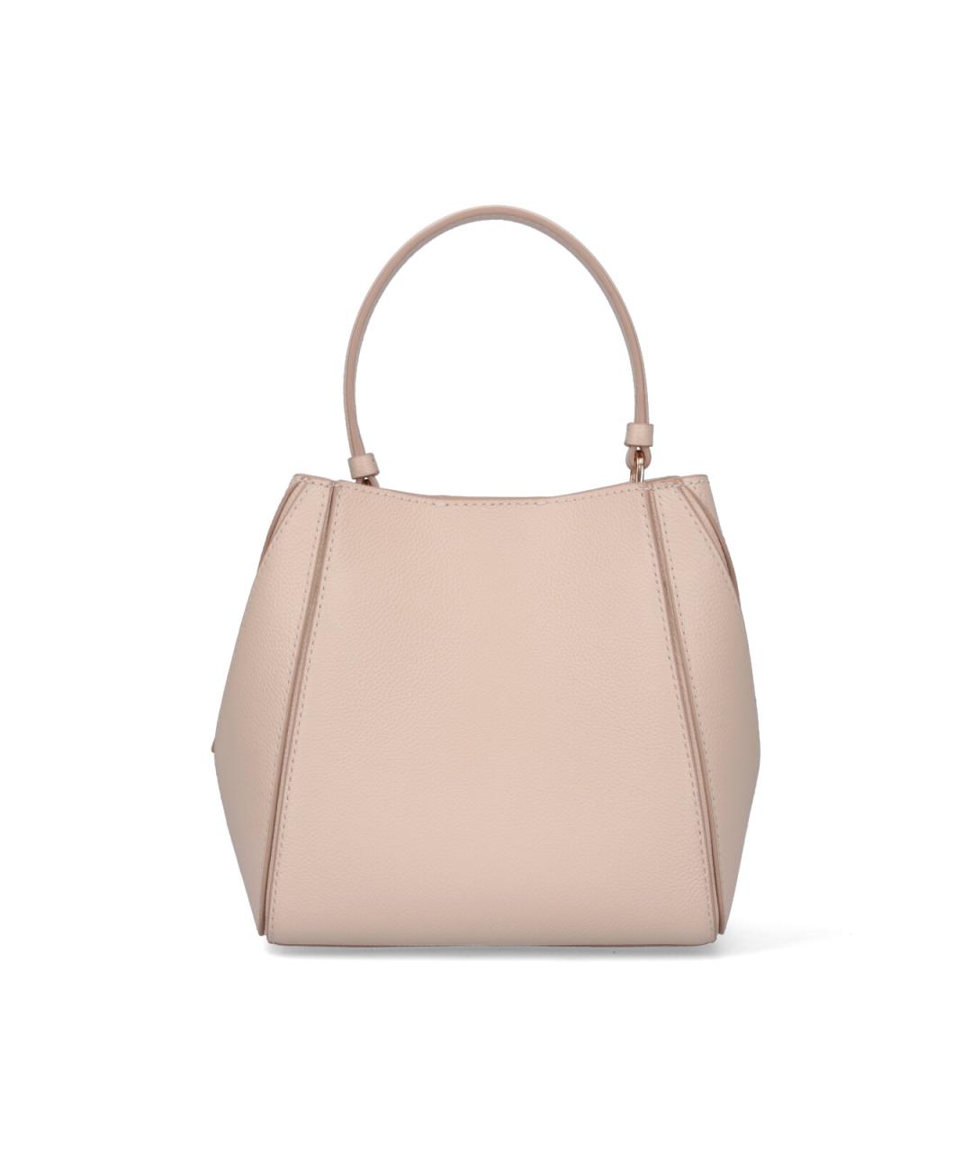 TORY BURCH Розовая кожаная сумка с короткими ручками, фото 3