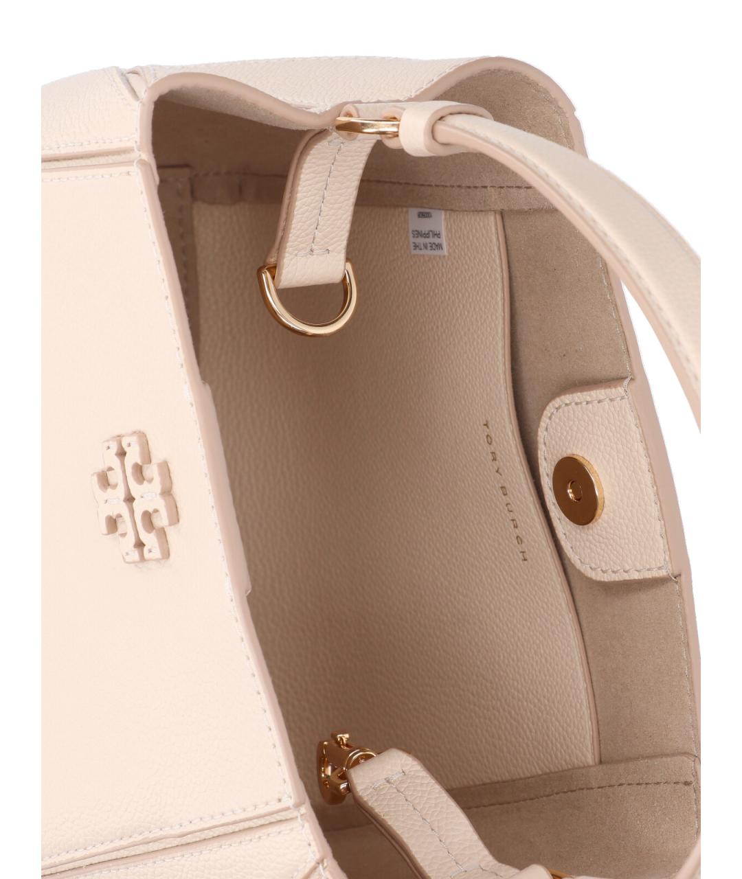 TORY BURCH Розовая кожаная сумка с короткими ручками, фото 4