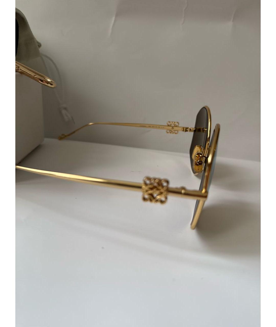 LOEWE Золотые металлические солнцезащитные очки, фото 3