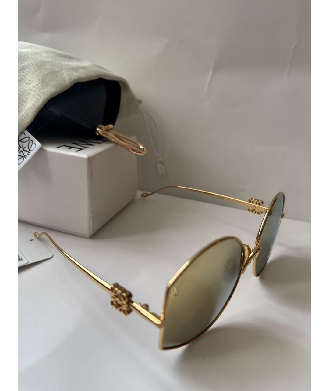 LOEWE Золотые металлические солнцезащитные очки, фото 2