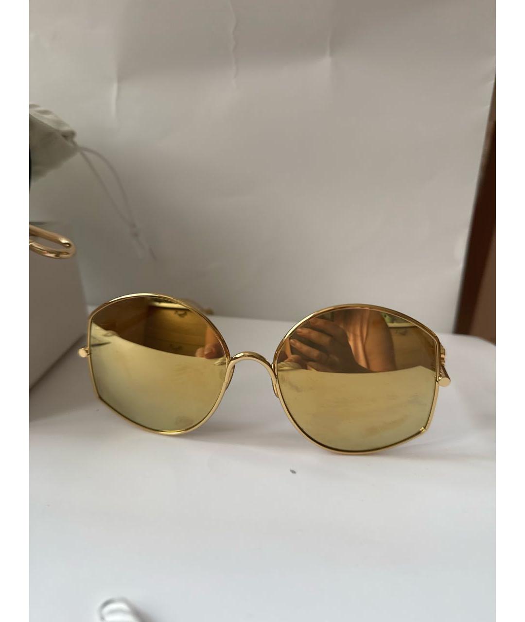 LOEWE Золотые металлические солнцезащитные очки, фото 9