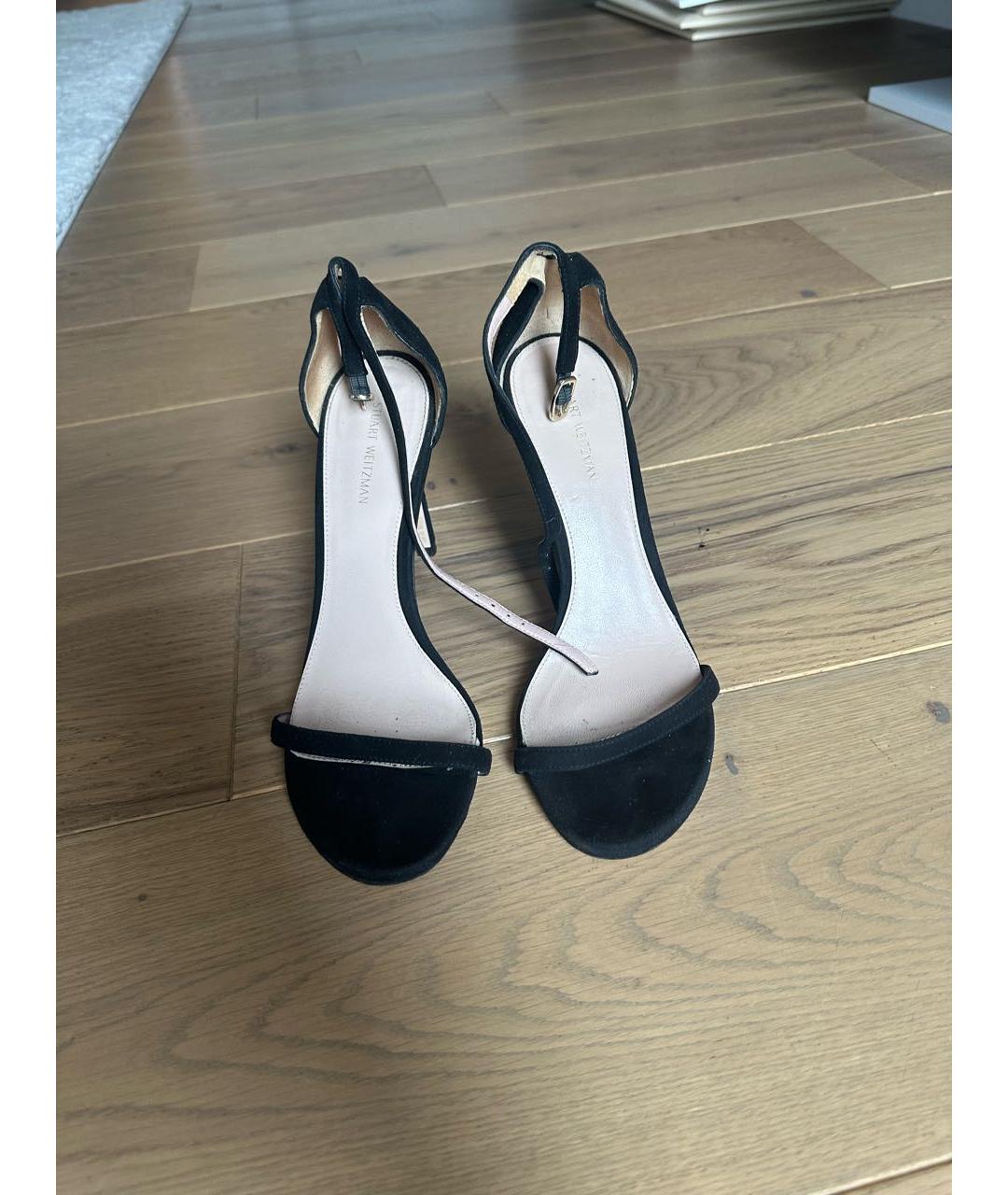 STUART WEITZMAN Черные замшевые босоножки, фото 2