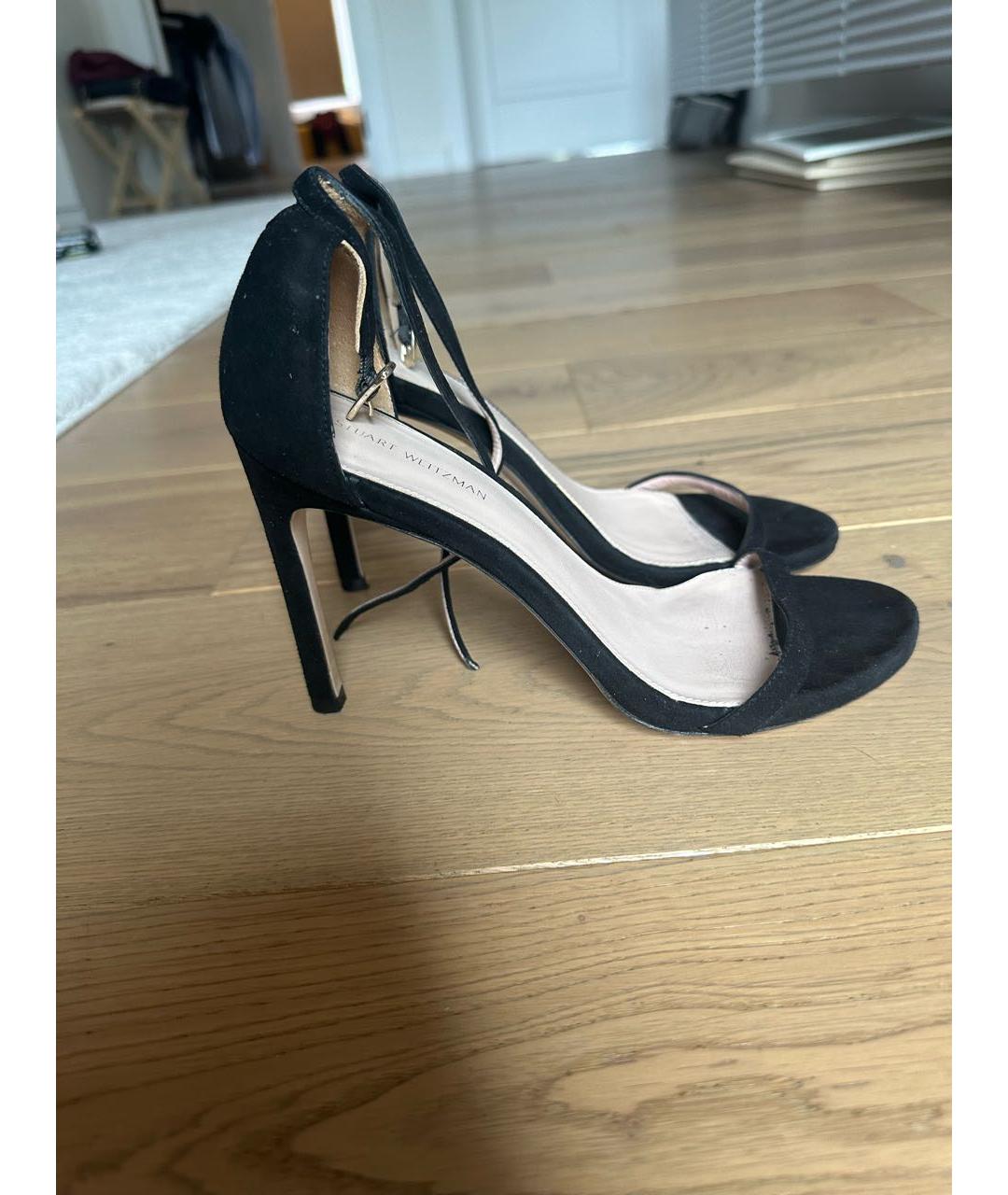 STUART WEITZMAN Черные замшевые босоножки, фото 5
