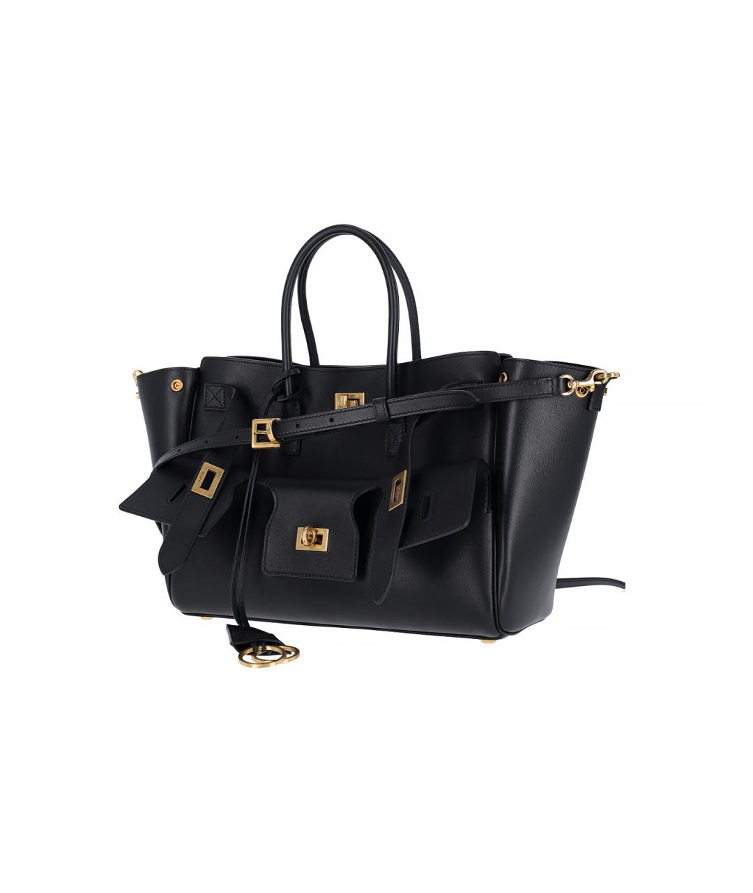 BALENCIAGA Черная кожаная сумка тоут, фото 2