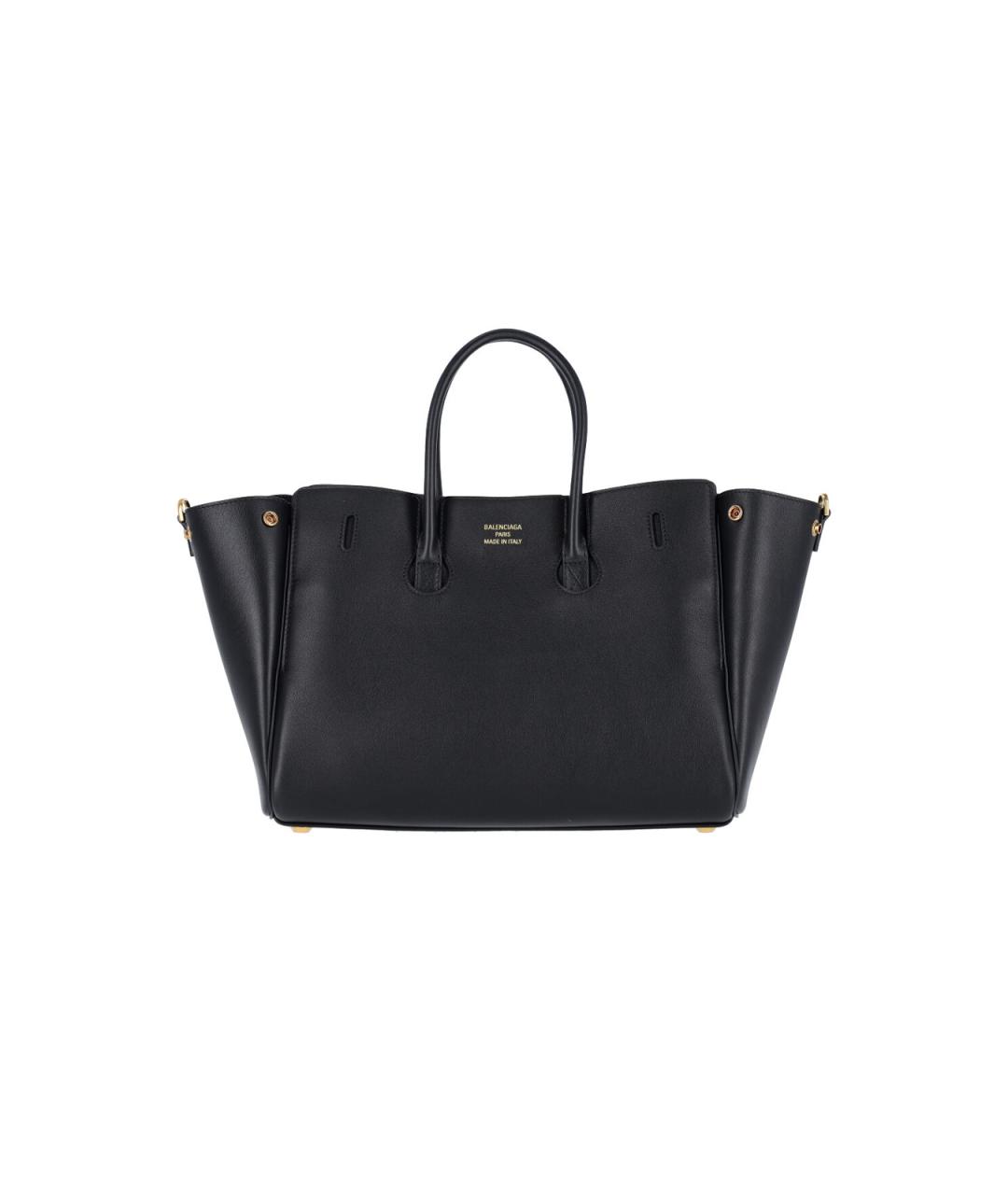 BALENCIAGA Черная кожаная сумка тоут, фото 3