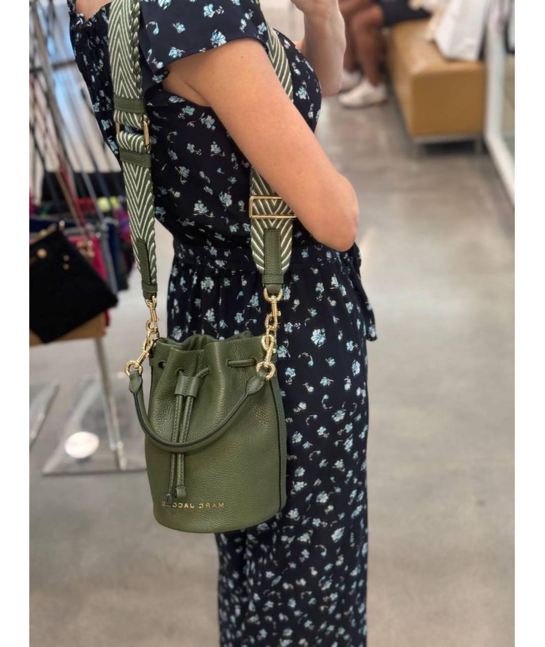 MARC JACOBS Хаки кожаная сумка с короткими ручками, фото 2