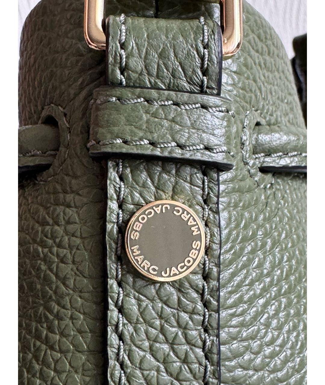 MARC JACOBS Хаки кожаная сумка с короткими ручками, фото 7