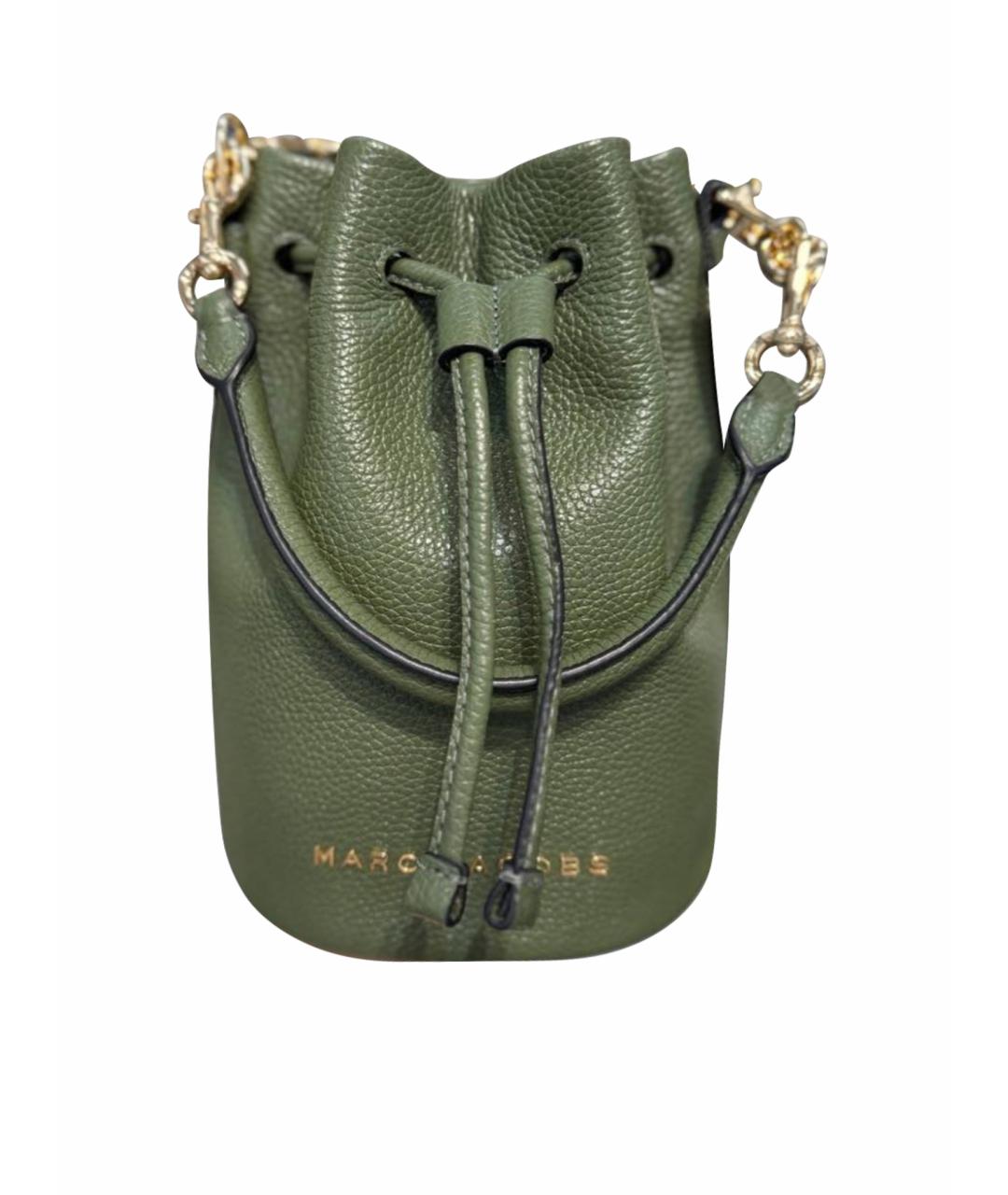 MARC JACOBS Хаки кожаная сумка с короткими ручками, фото 1