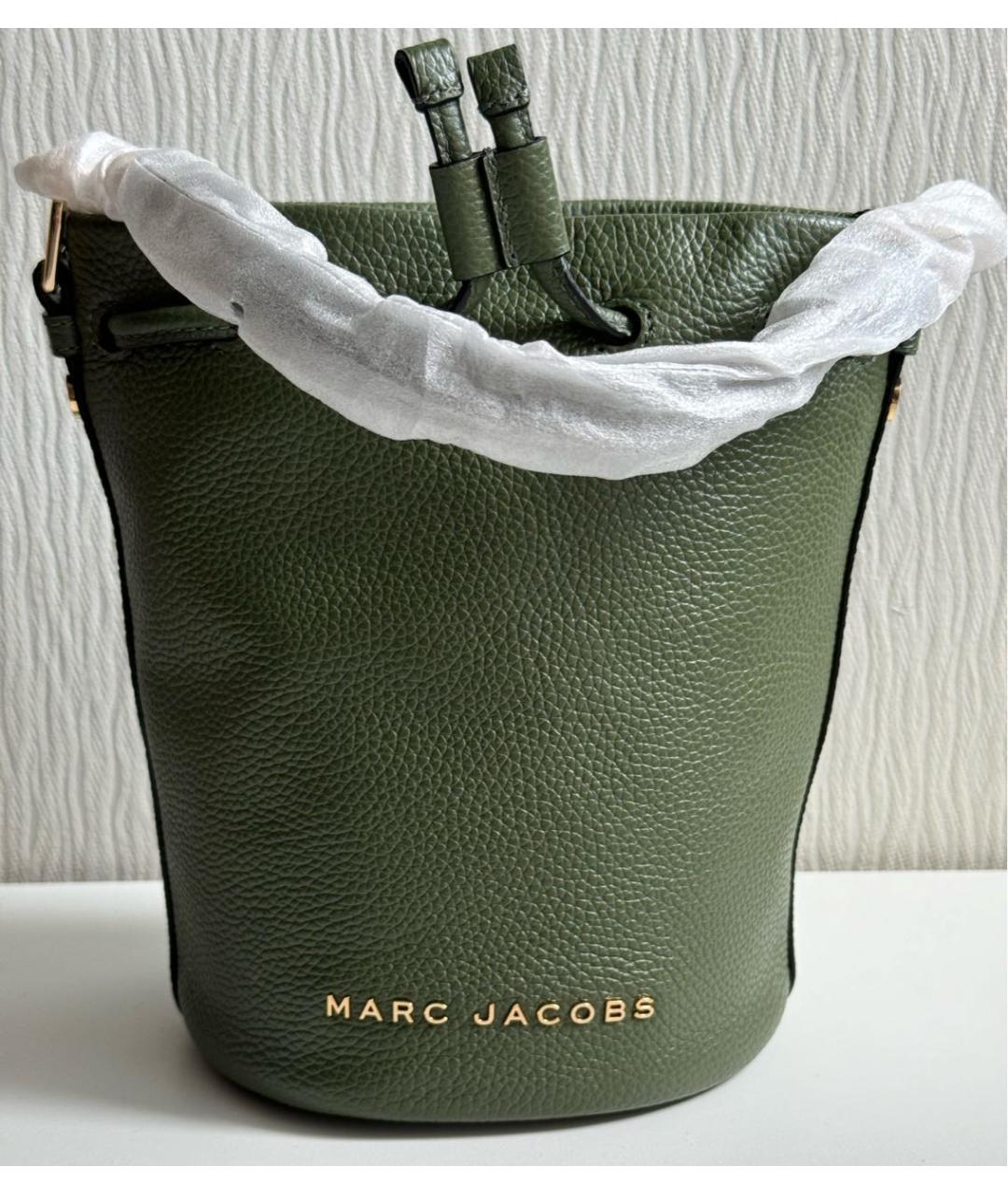 MARC JACOBS Хаки кожаная сумка с короткими ручками, фото 3