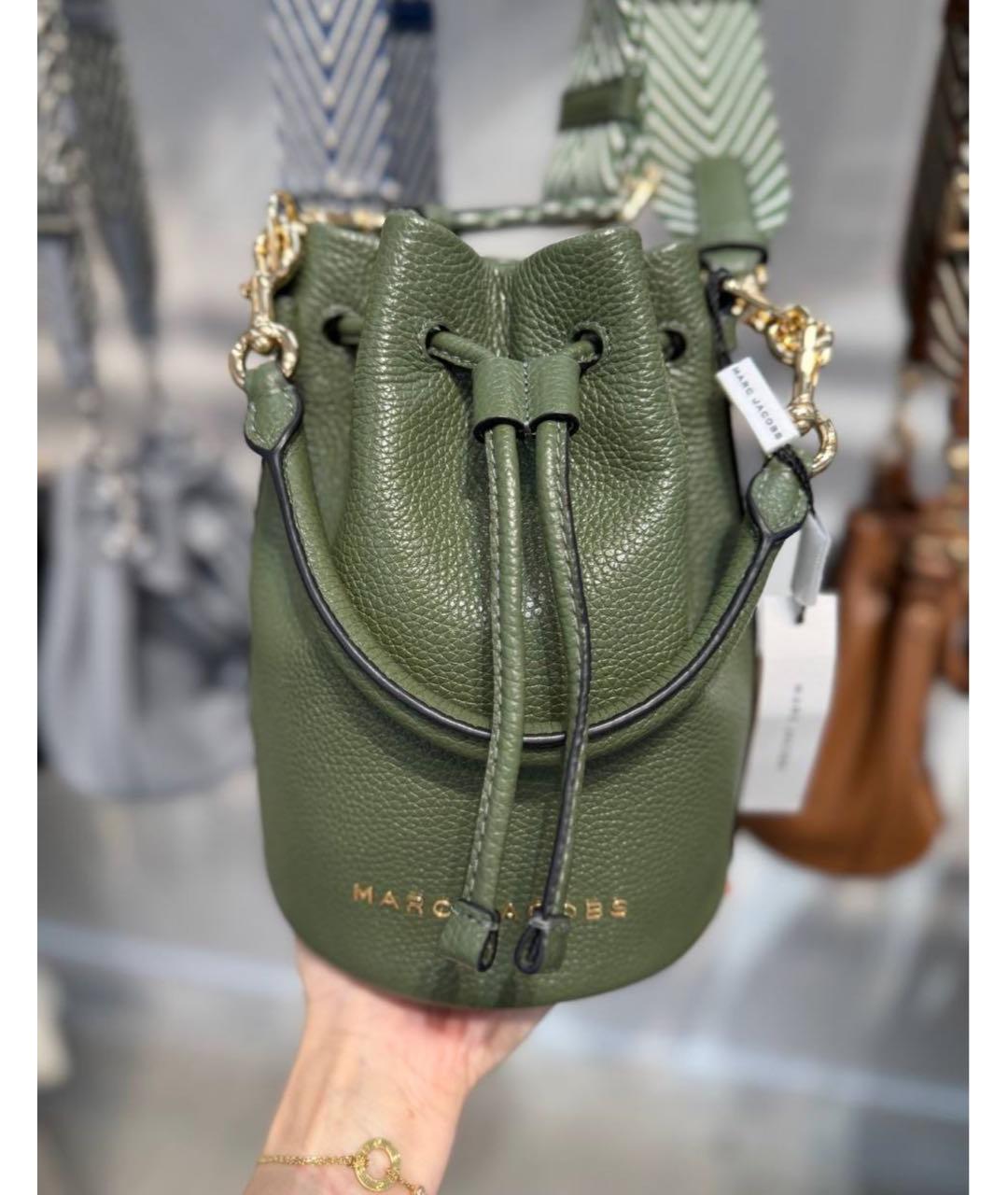 MARC JACOBS Хаки кожаная сумка с короткими ручками, фото 9