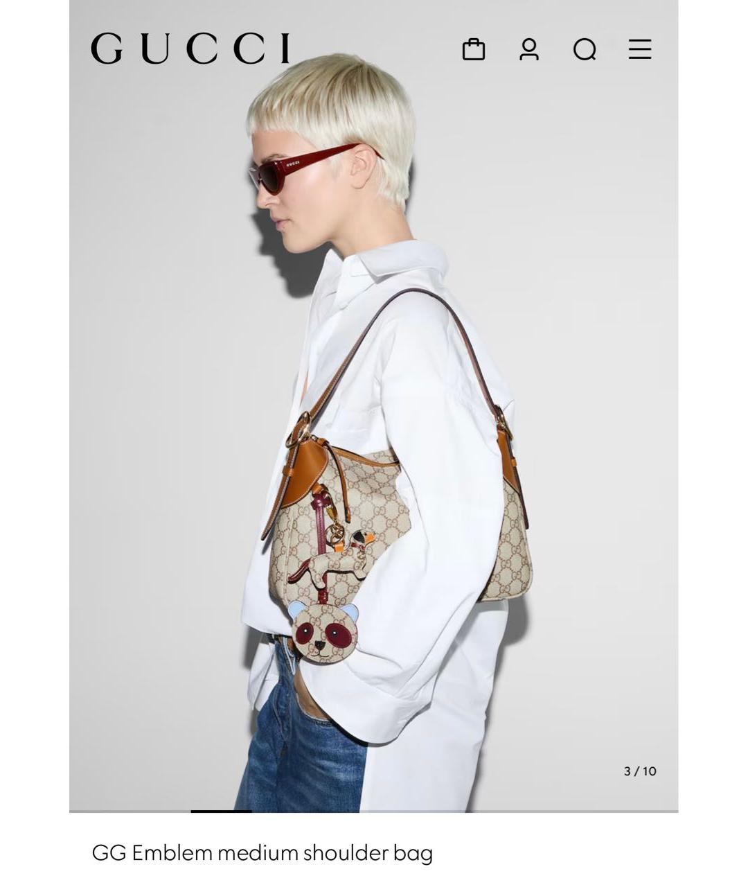 GUCCI Коричневая сумка с короткими ручками, фото 7