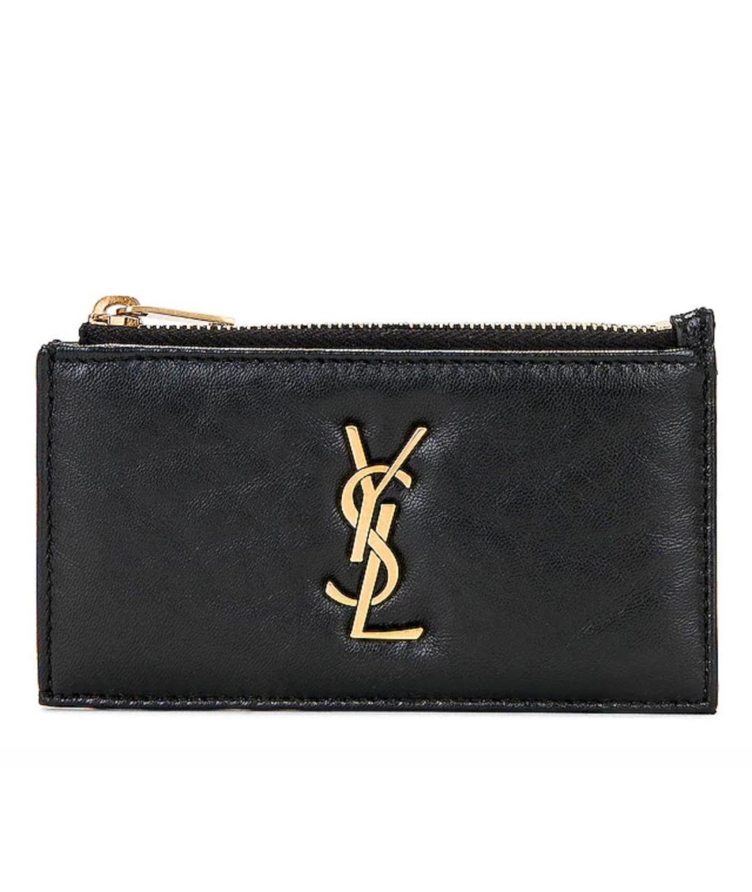 SAINT LAURENT Черный кардхолдер, фото 1