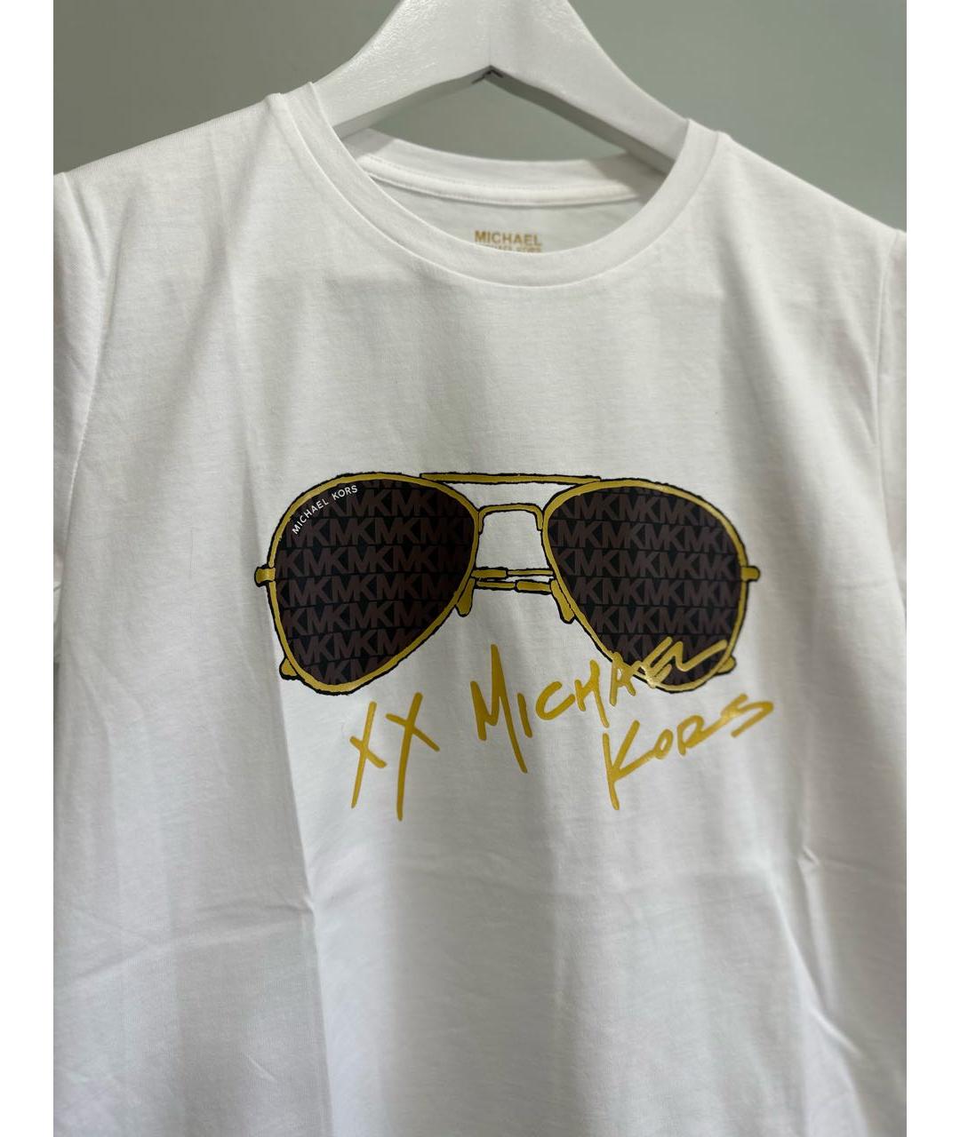 MICHAEL KORS Белая хлопковая футболка, фото 4