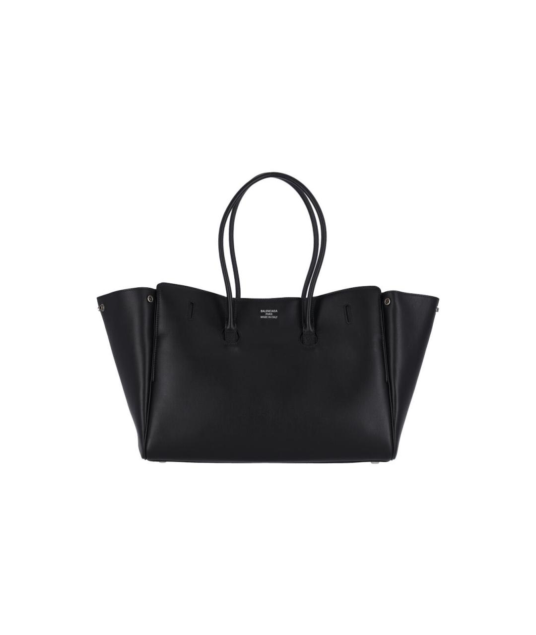 BALENCIAGA Черная кожаная сумка тоут, фото 3