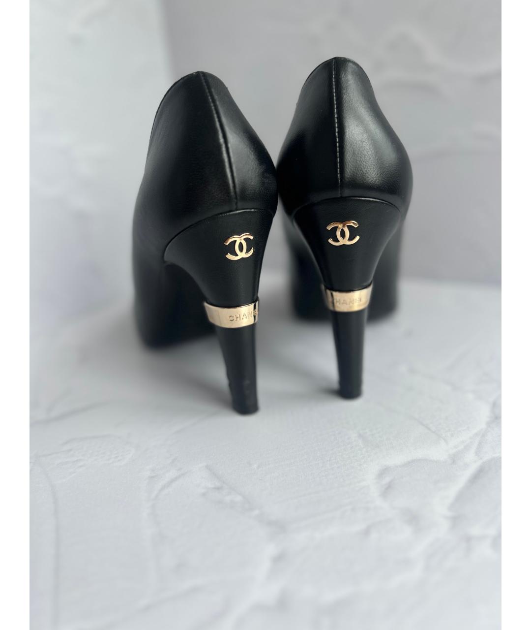 CHANEL Черные кожаные туфли, фото 3