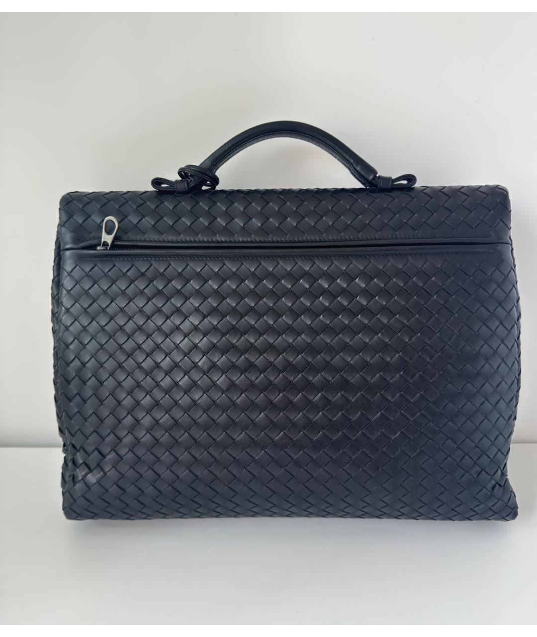 BOTTEGA VENETA Черный кожаный портфель, фото 4