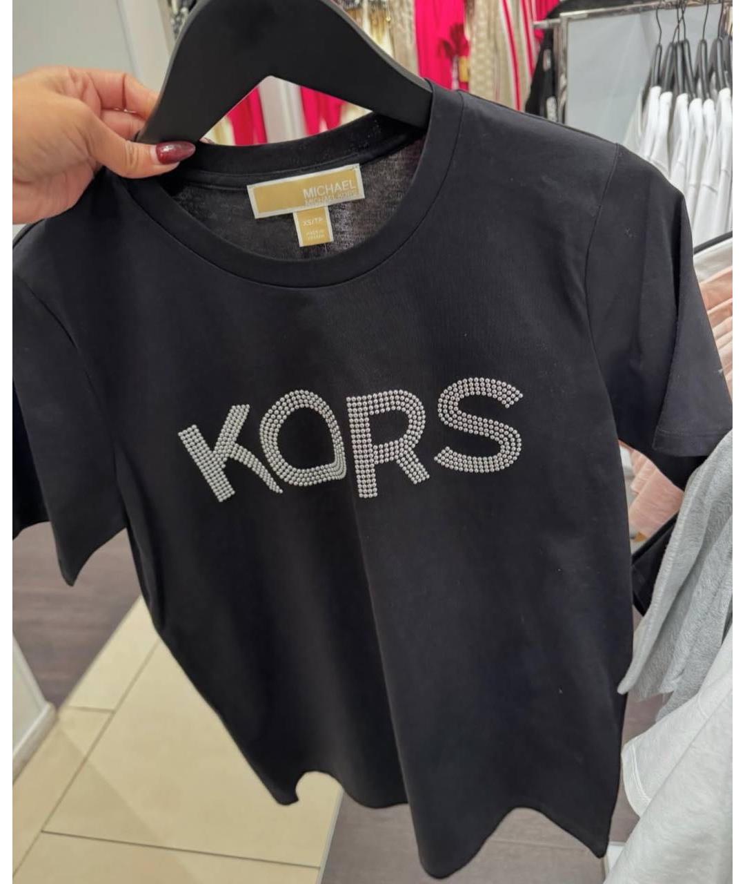 MICHAEL KORS Черная хлопковая футболка, фото 3