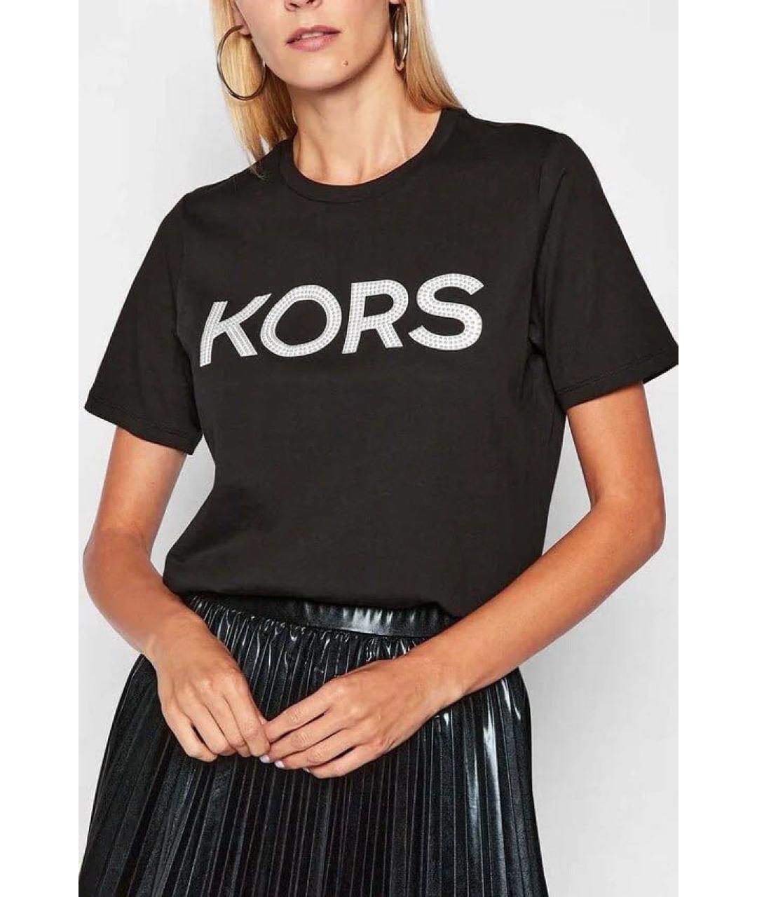 MICHAEL KORS Черная хлопковая футболка, фото 2