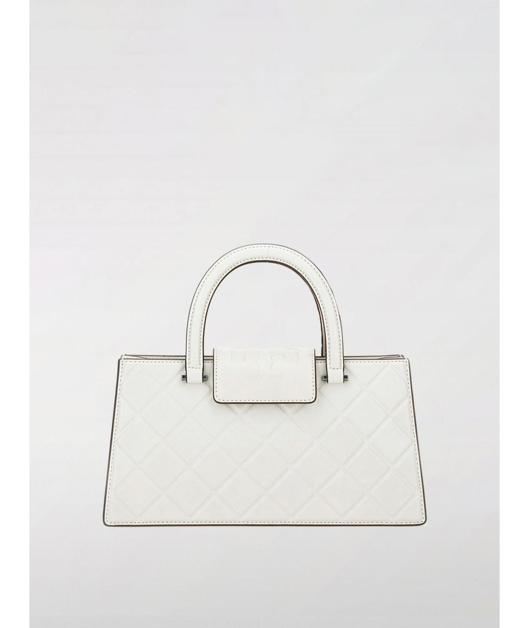 TORY BURCH Белая кожаная сумка тоут, фото 4