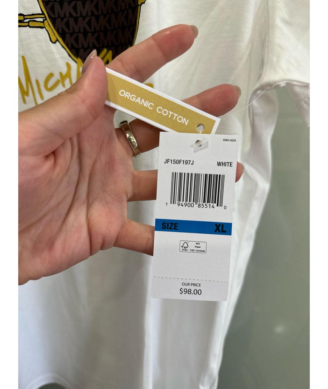 MICHAEL KORS Белая хлопковая футболка, фото 3
