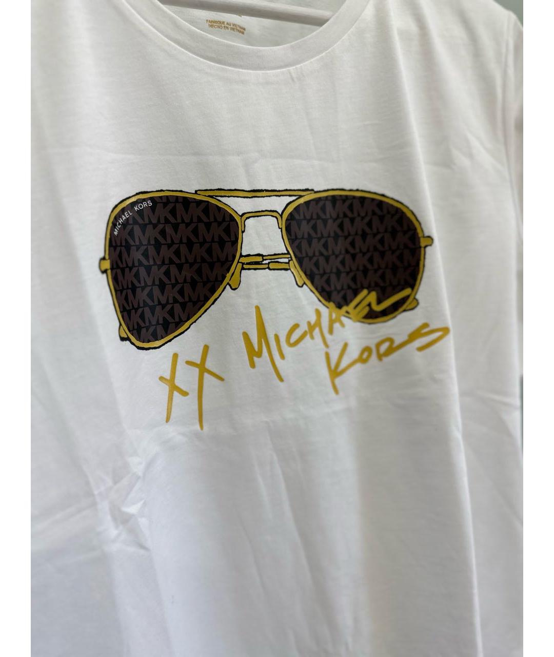 MICHAEL KORS Белая хлопковая футболка, фото 5