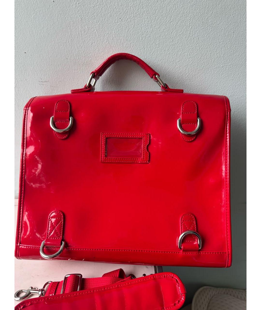 DOLCE&GABBANA Красный рюкзак из лакированной кожи, фото 3