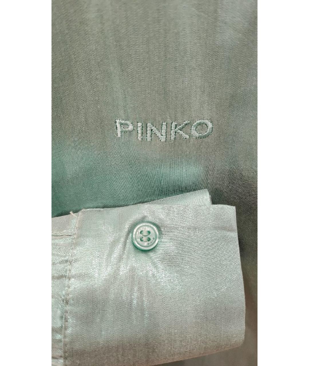 PINKO Бирюзовая вискозная рубашка, фото 4