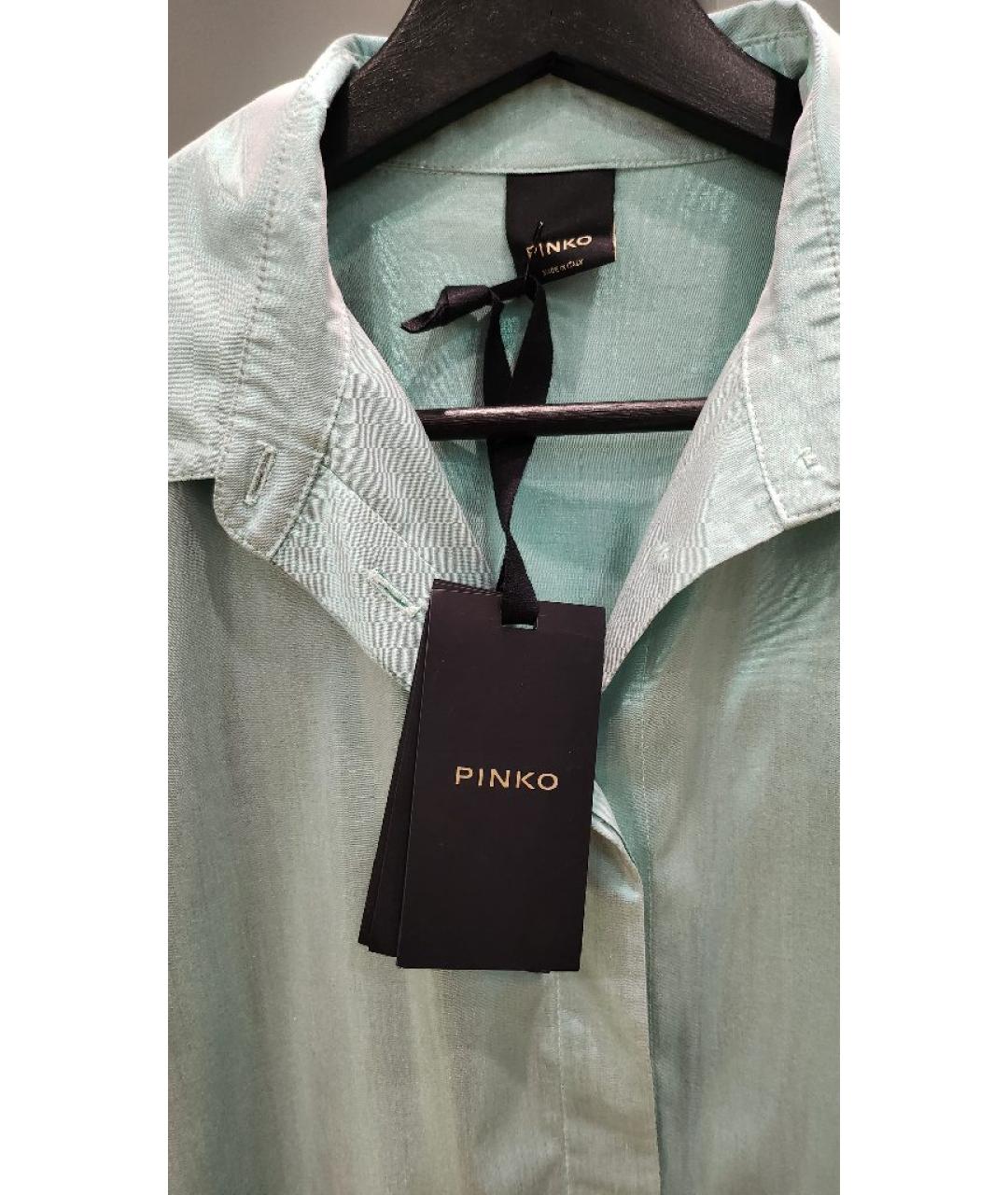 PINKO Бирюзовая вискозная рубашка, фото 3