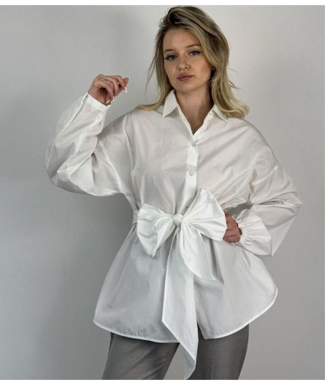 MAX MARA Белая хлопковая рубашка, фото 4