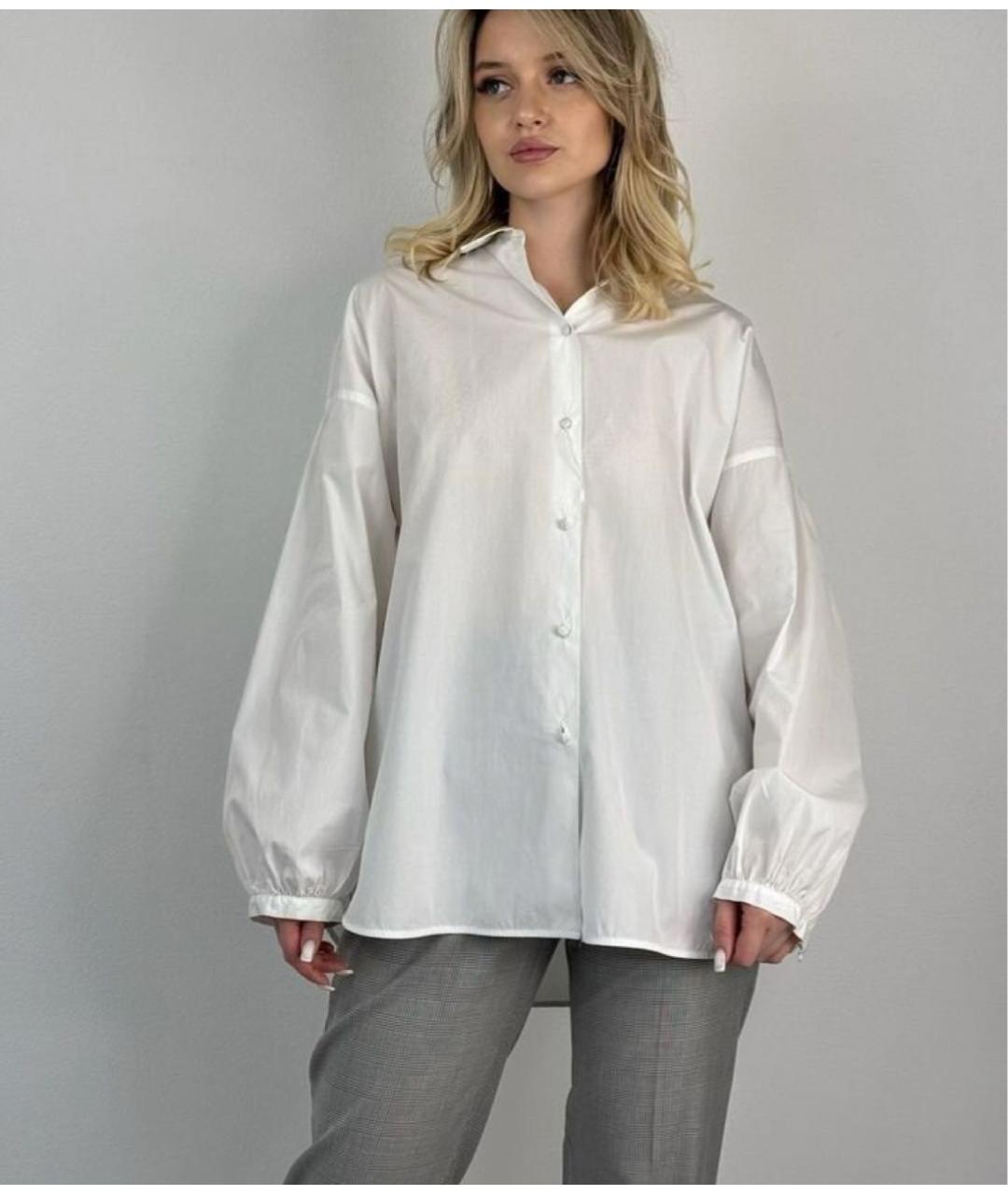 MAX MARA Белая хлопковая рубашка, фото 5