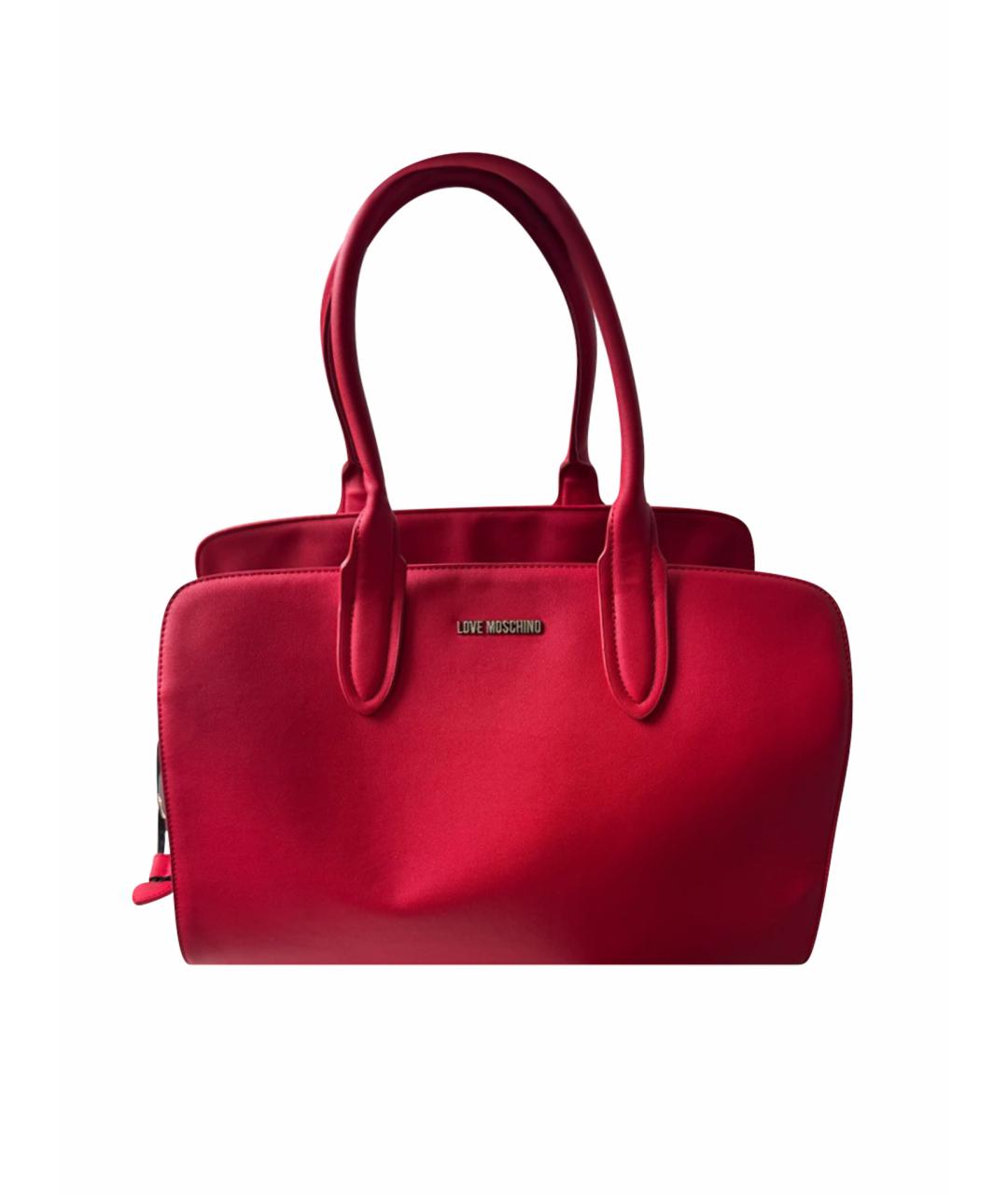 LOVE MOSCHINO Красная сумка с короткими ручками из искусственной кожи, фото 1