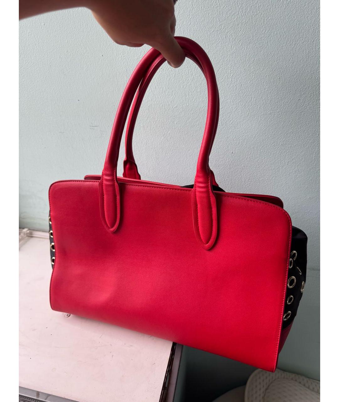 LOVE MOSCHINO Красная сумка с короткими ручками из искусственной кожи, фото 4