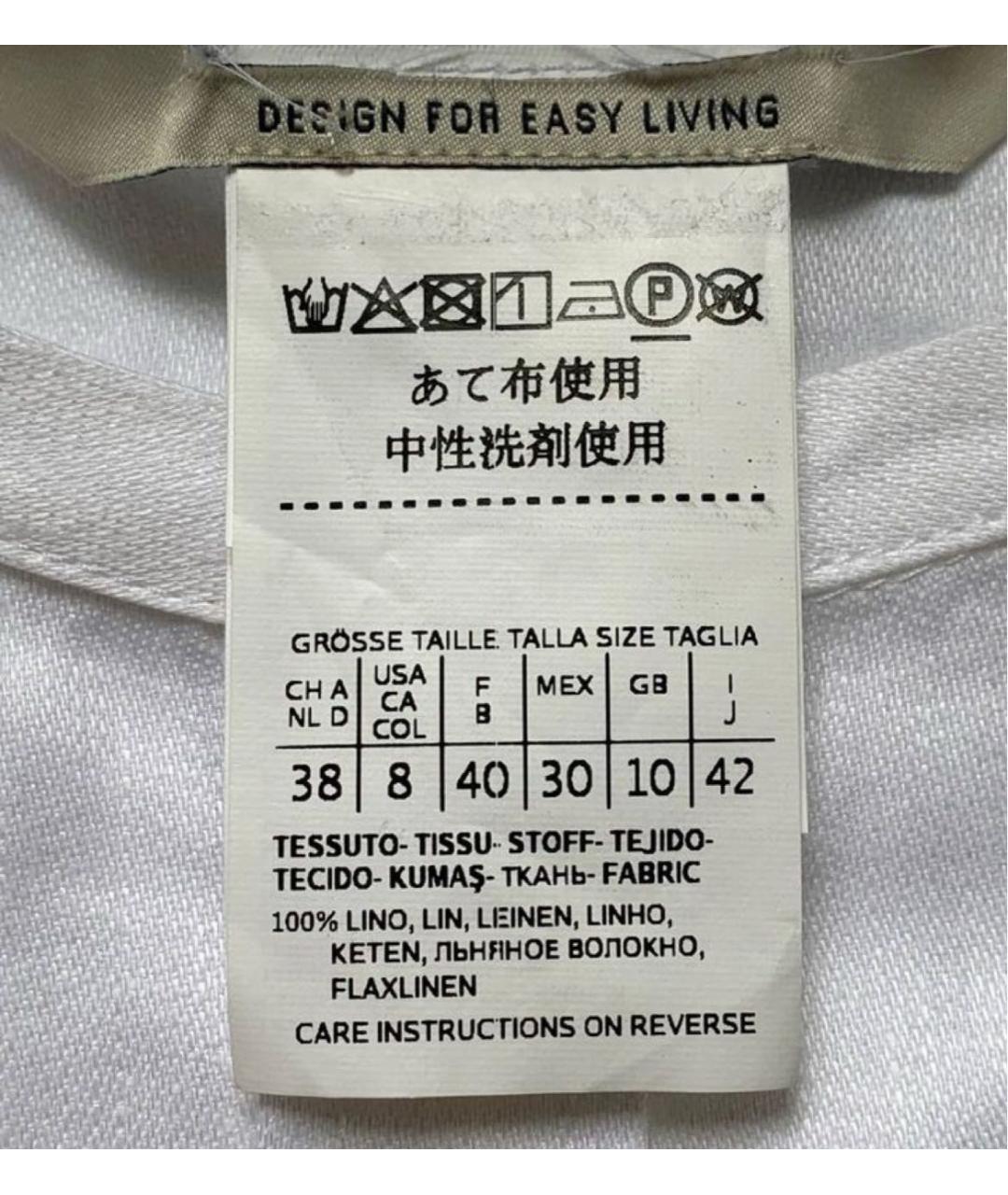 'S MAX MARA Белая льняная рубашка, фото 4