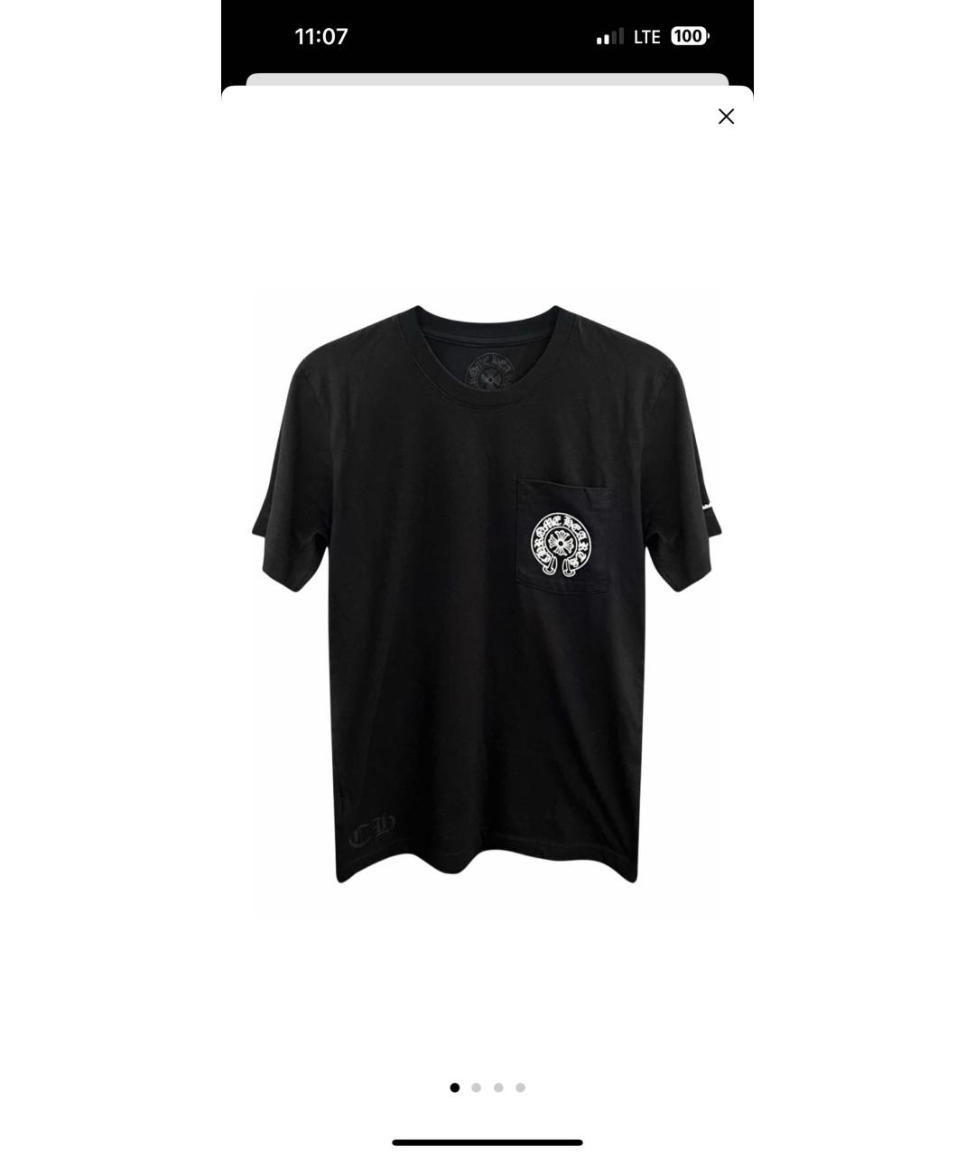 CHROME HEARTS Черная хлопковая футболка, фото 8