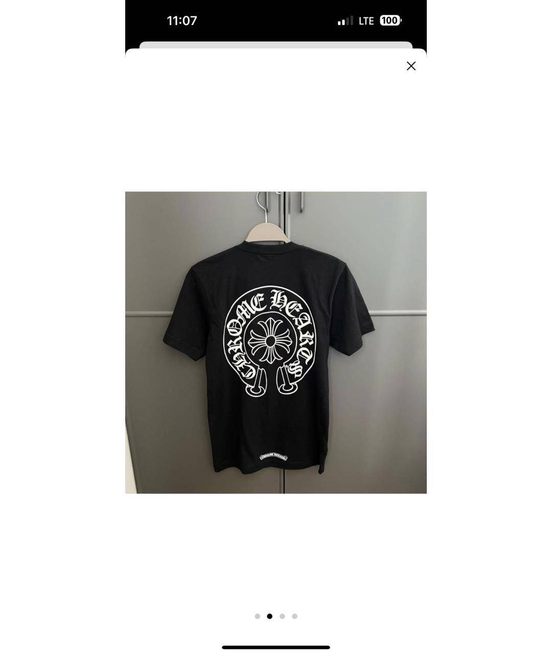 CHROME HEARTS Черная хлопковая футболка, фото 2