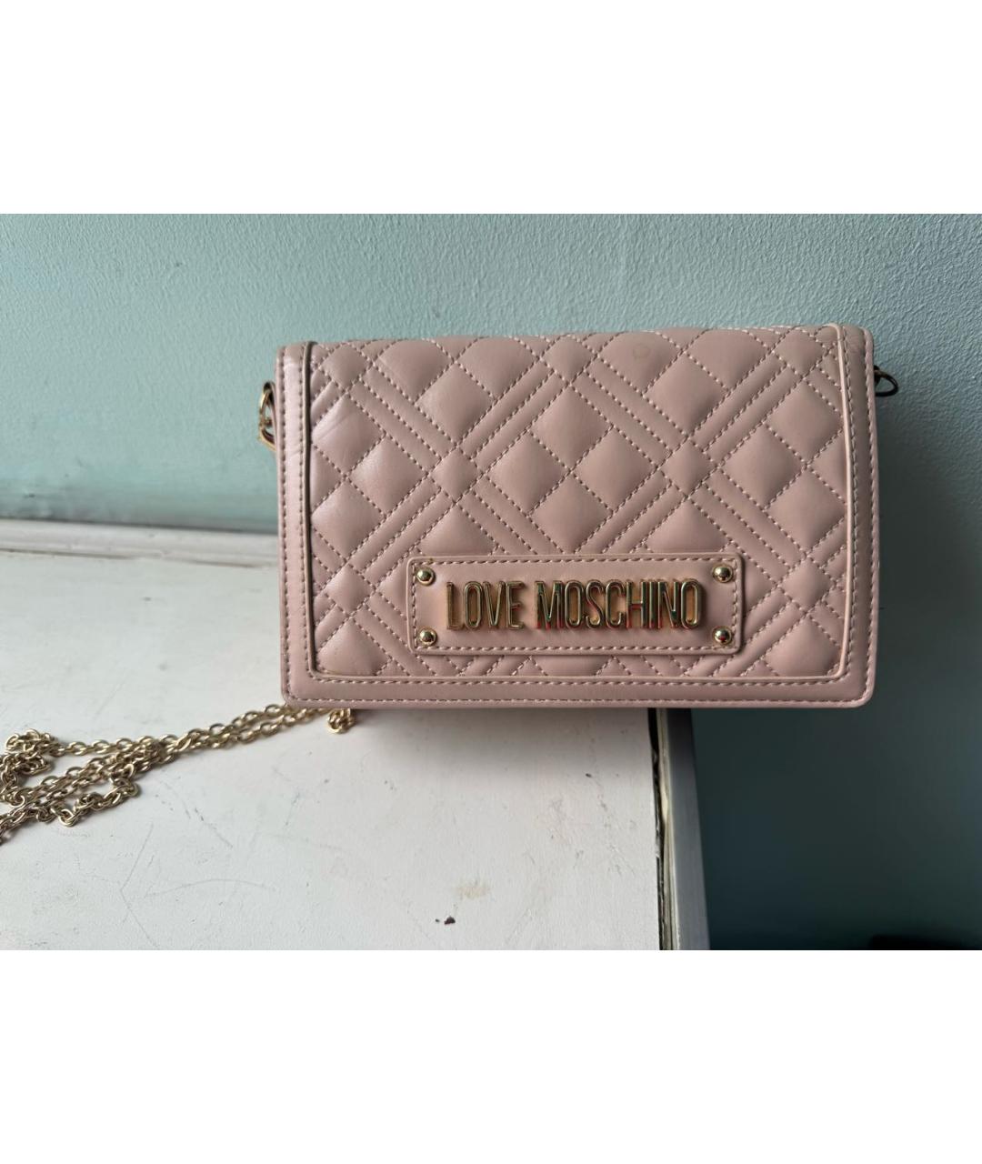 LOVE MOSCHINO Розовая сумка через плечо из искусственной кожи, фото 5