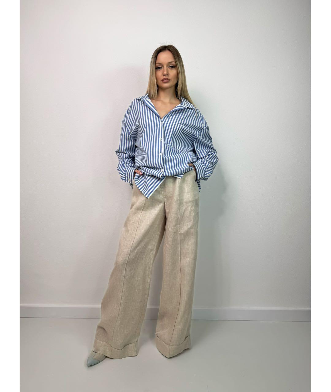 WEEKEND MAX MARA Голубая хлопковая рубашка, фото 8