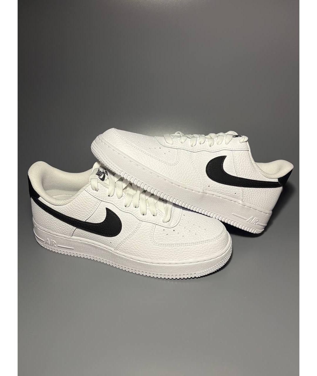 NIKE Белые кожаные низкие кроссовки / кеды, фото 5