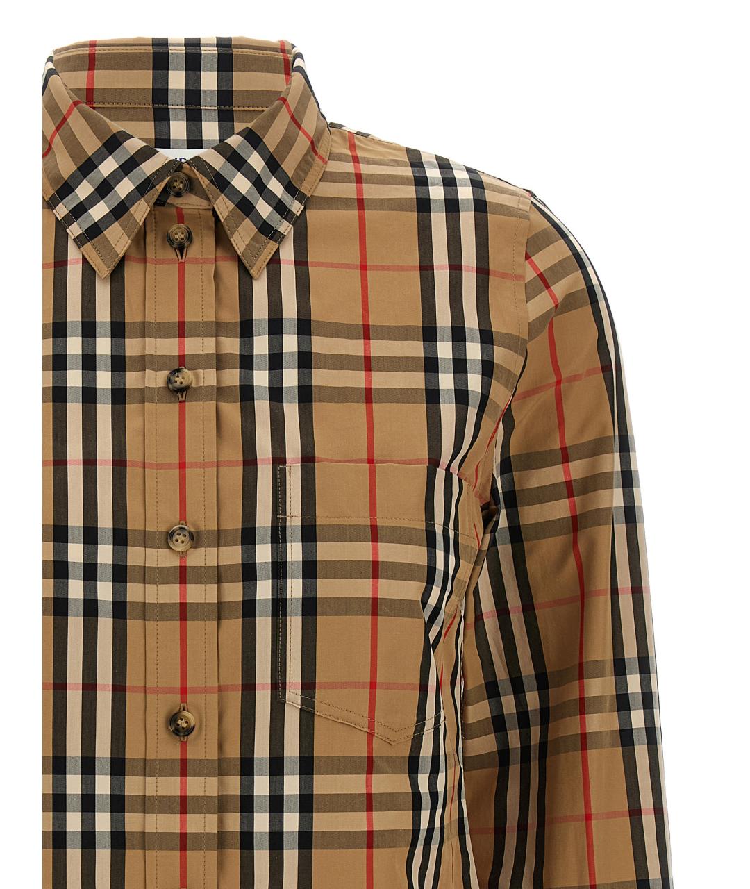 BURBERRY Коричневая хлопковая рубашка, фото 3