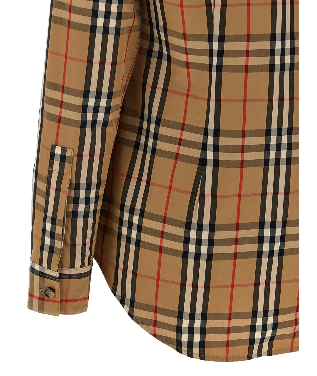 BURBERRY Коричневая хлопковая рубашка, фото 4