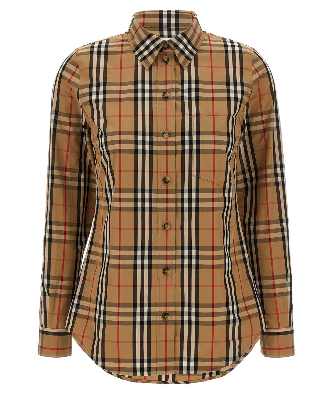 BURBERRY Коричневая хлопковая рубашка, фото 1