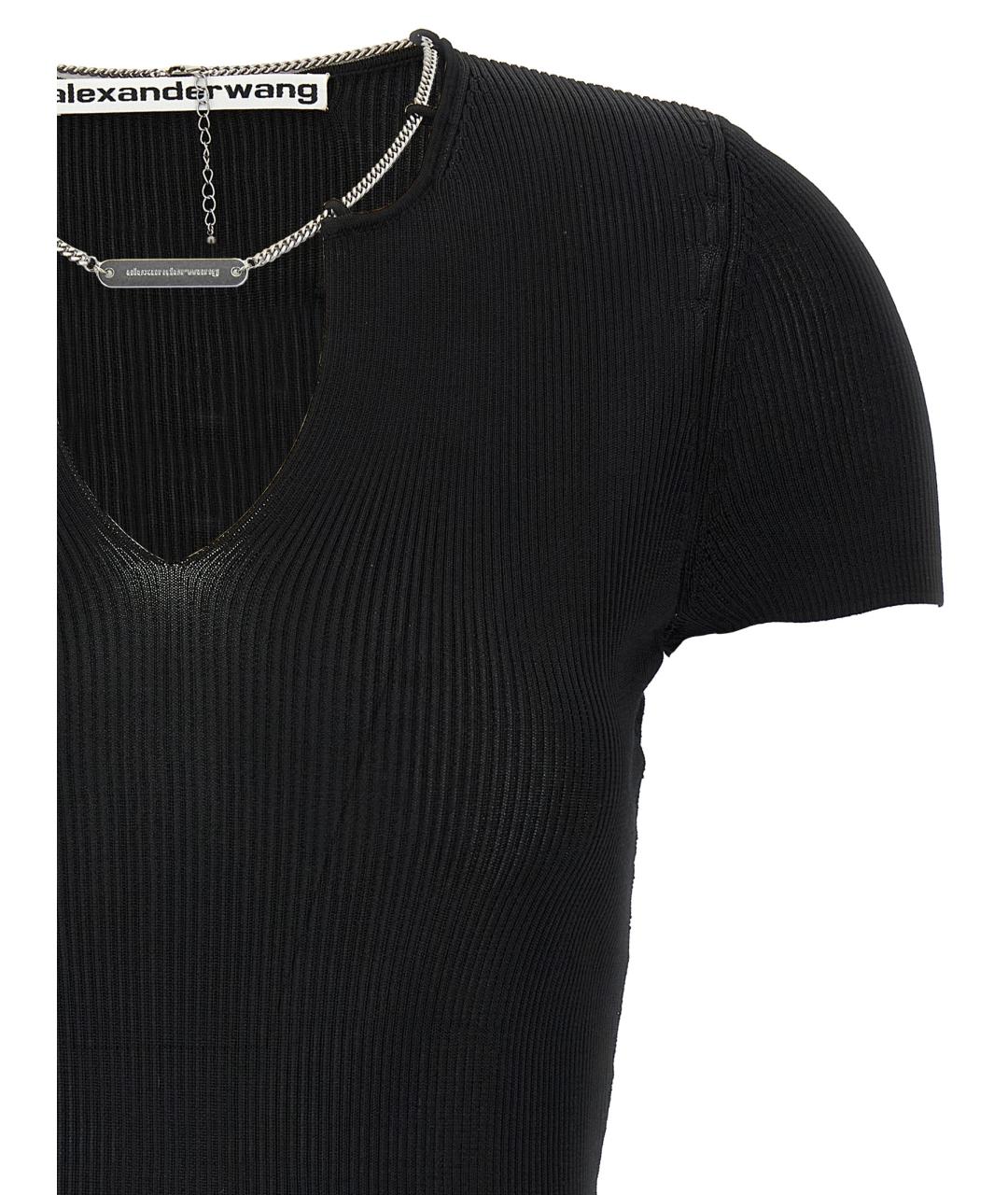 ALEXANDER WANG Черная вискозная футболка, фото 3