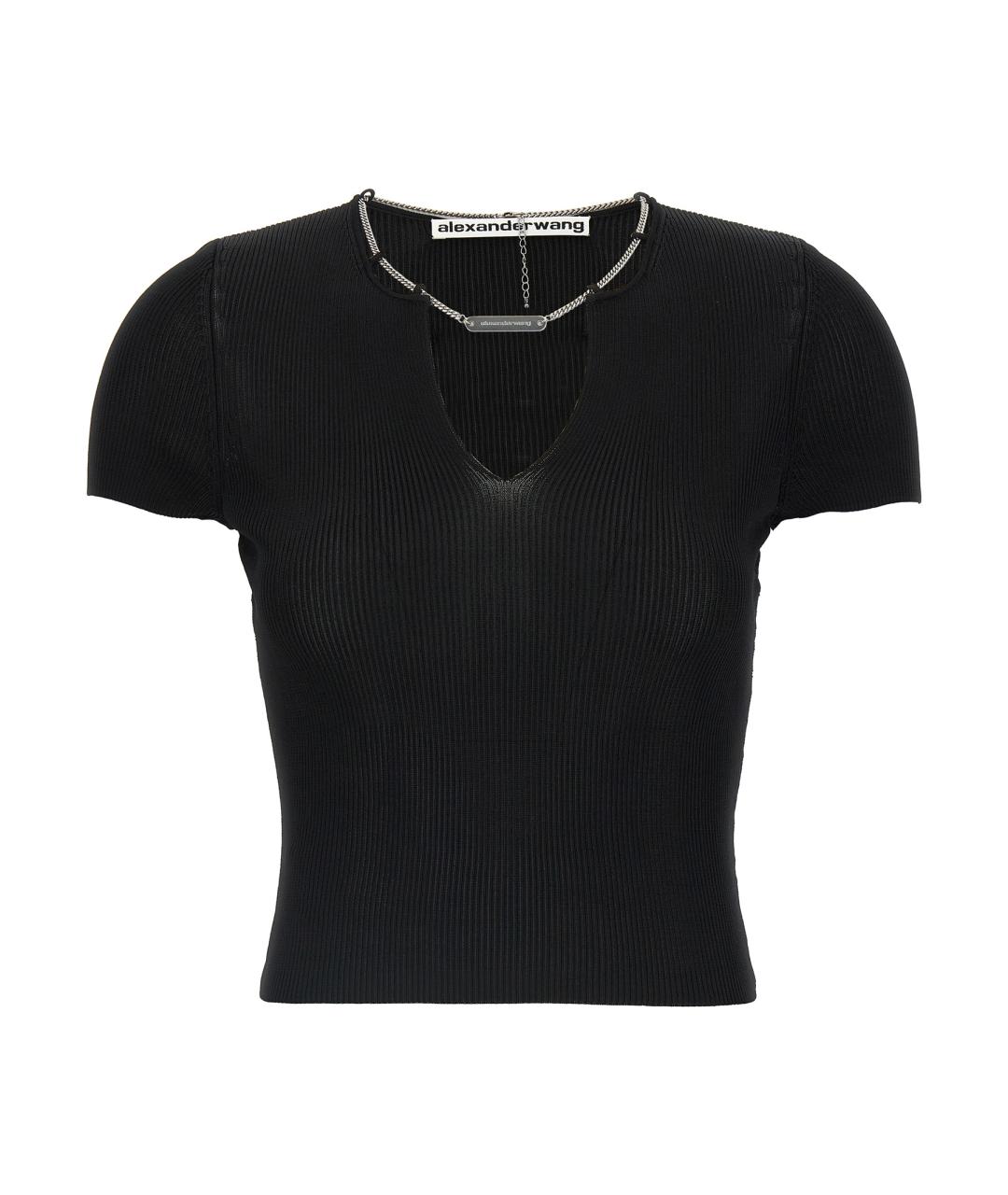 ALEXANDER WANG Черная вискозная футболка, фото 1