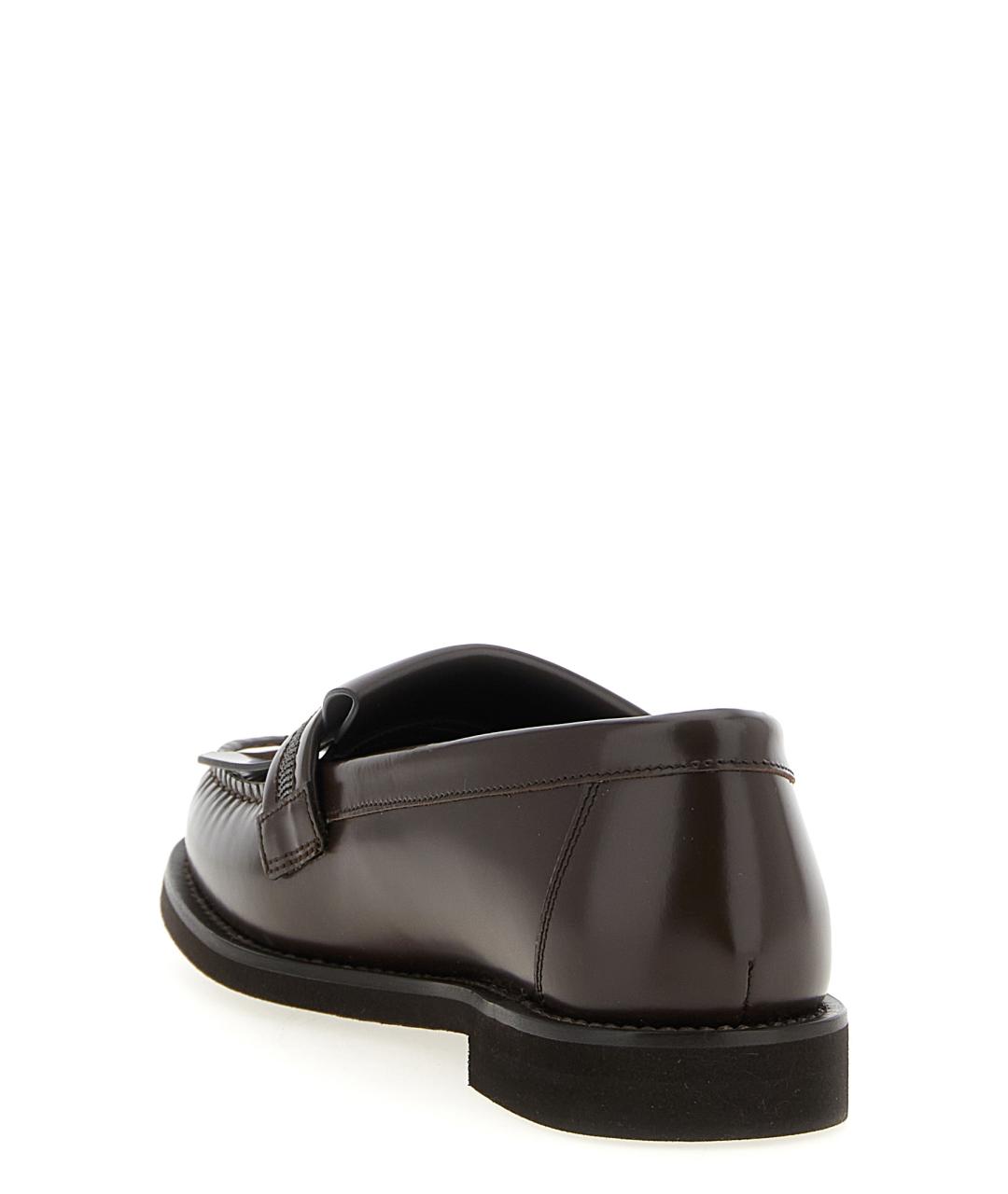 BRUNELLO CUCINELLI Коричневые кожаные лоферы, фото 3