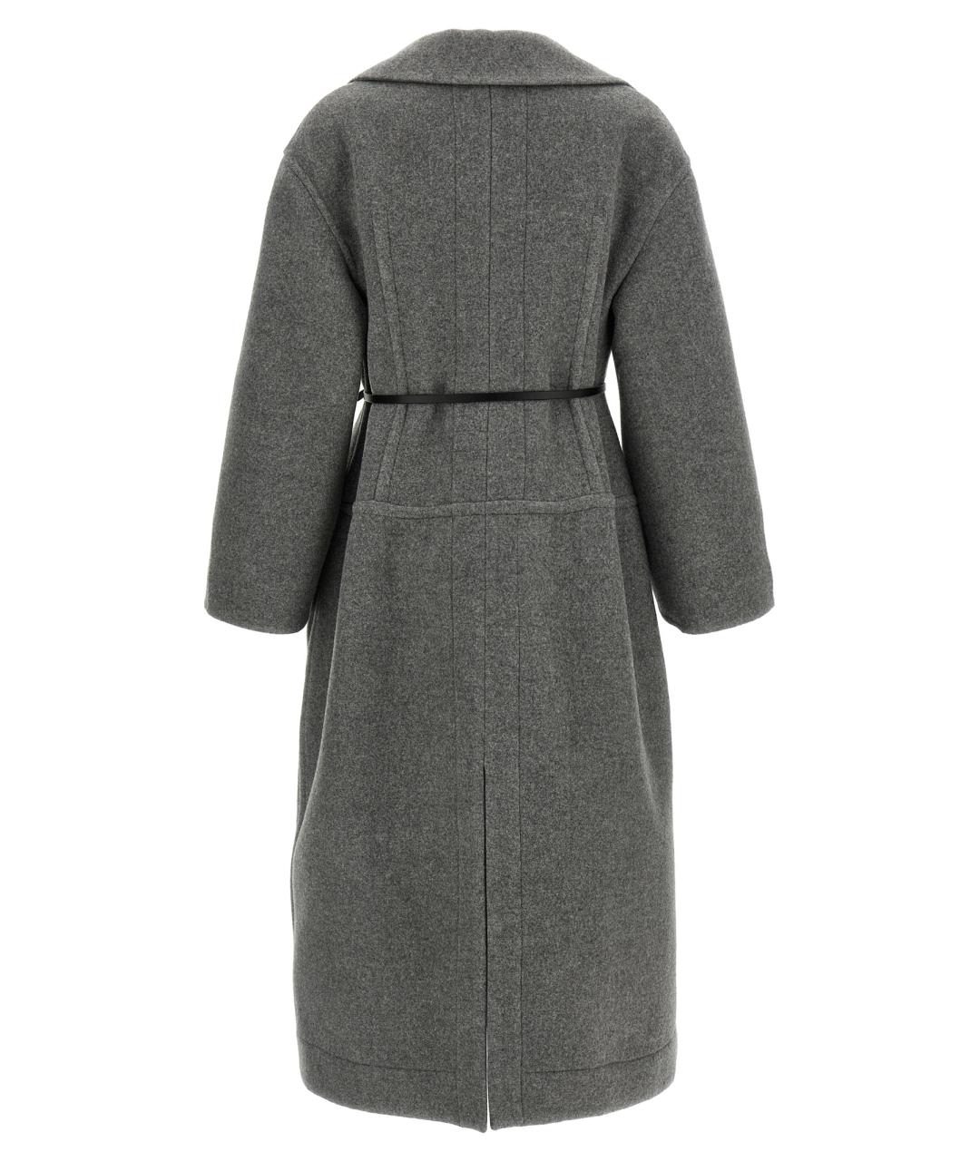 JIL SANDER Серое шерстяное пальто, фото 2