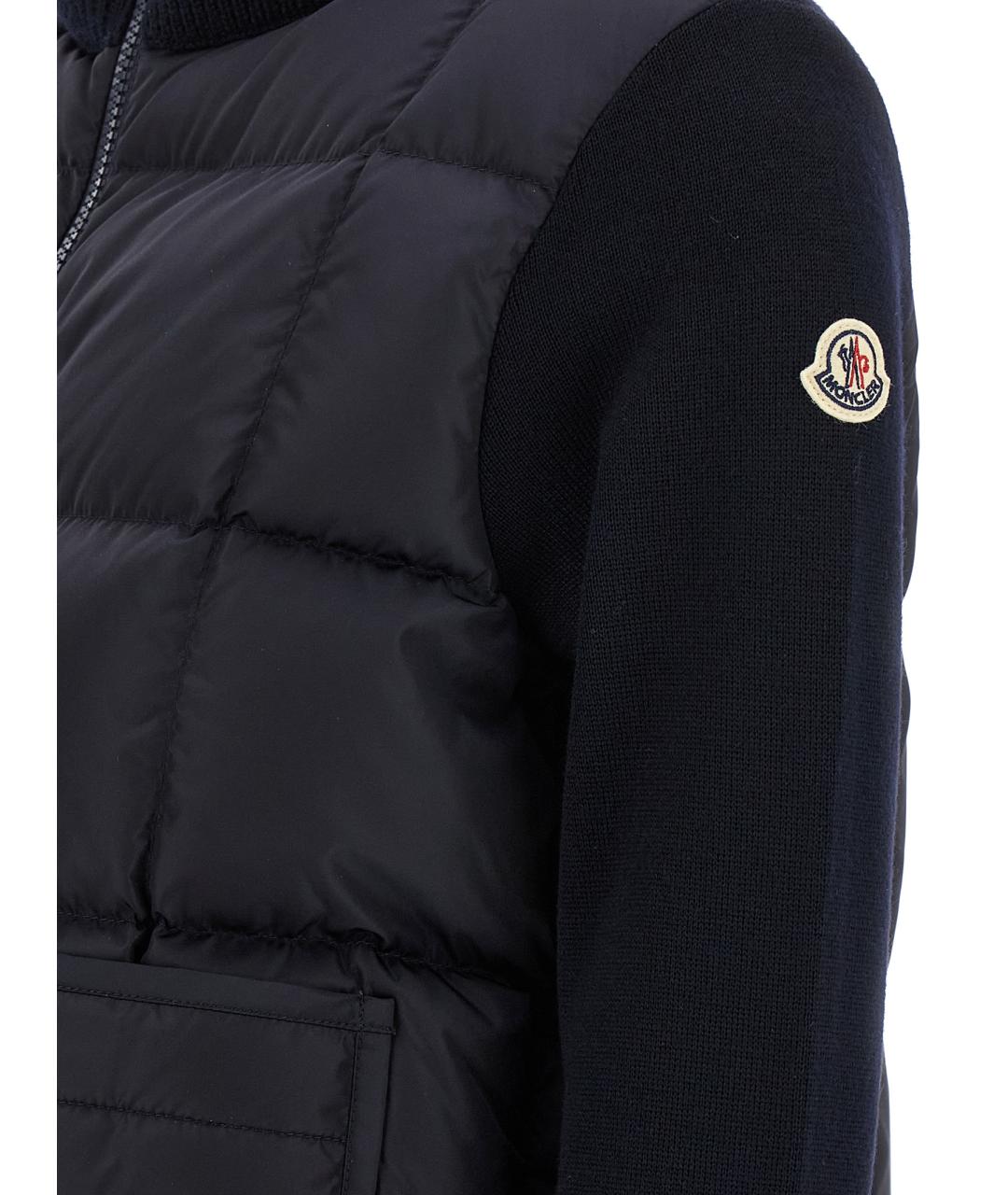MONCLER Темно-синяя полиамидовая куртка, фото 4