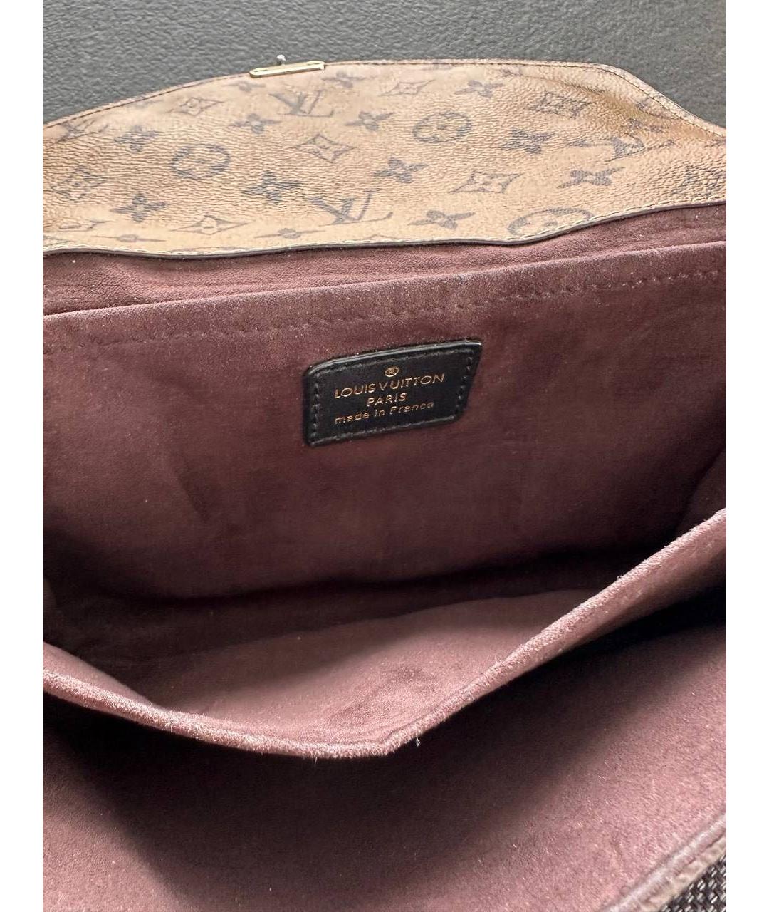 LOUIS VUITTON Коричневая кожаная сумка через плечо, фото 4